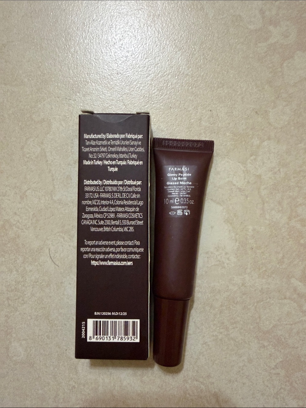 Farmasi Glowy Peptide Lip Balm — Deep Brown Mocha Shade - Picture 2 of 2